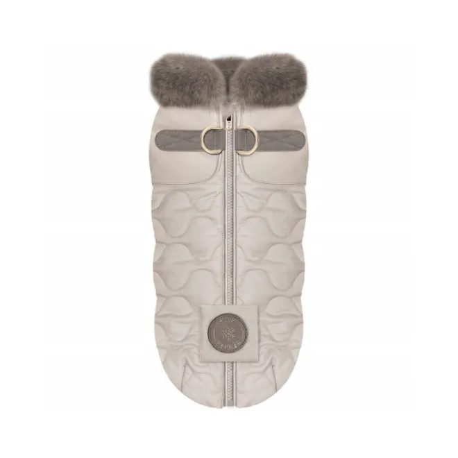 Luxus Hundemantel AGATHA taupe auch für Mops & Bully