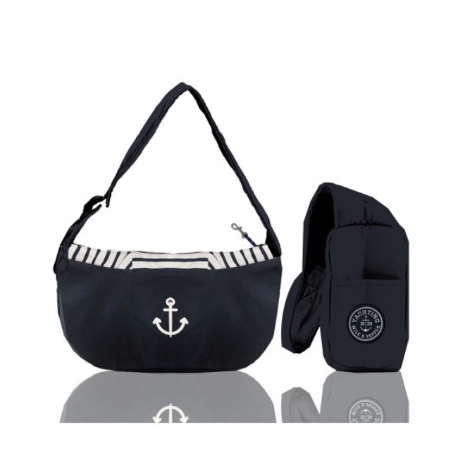 Maritime Hundetasche NOLAN navy mit Anker