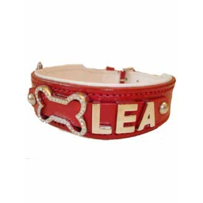 Megasize Namenshalsband rot, Länge 55 cm