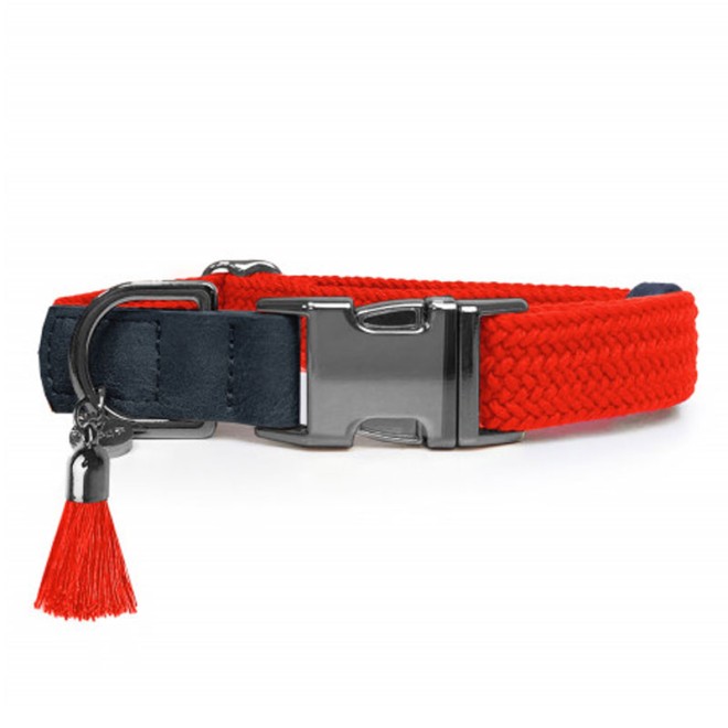 Milk & Pepper geflochtenes Hundehalsband KAYA Orange mit Quaste