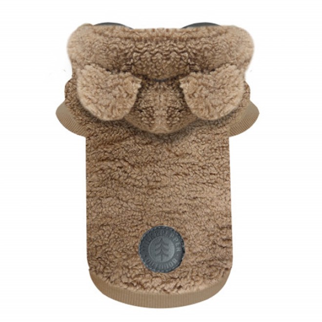 Milk & Pepper gefütterter Hundehoodie Ayden camel