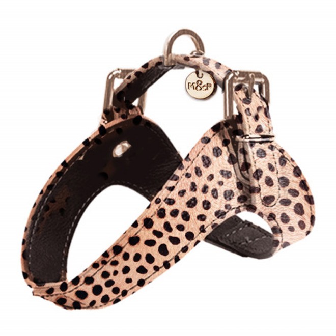 Milk & Pepper Leder-Hundegeschirr Gepard-Design rosé