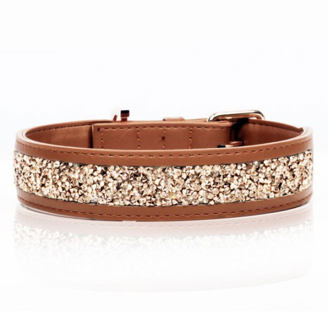 Milk & Pepper Hundehalsband Quartz- Camel