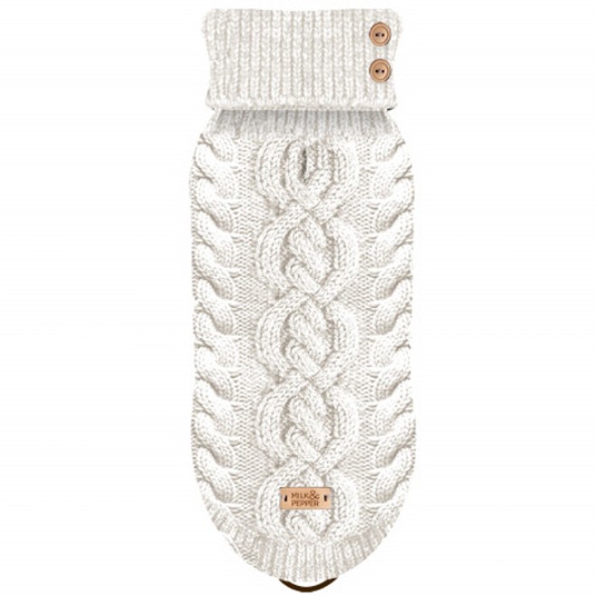 Zopfstrick-Hundepullover Donovan off-white