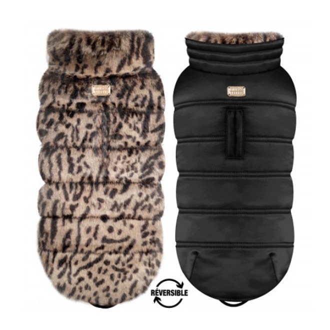 Milk & Pepper Wende-Hundemantel Imany mit Leo-Plüsch