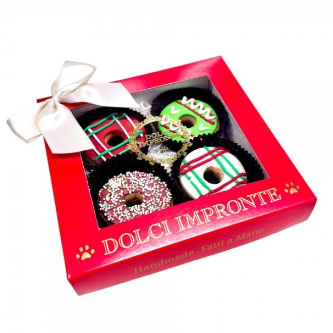 Weihnachtliche Donuts für Hunde in Geschenkschachtel