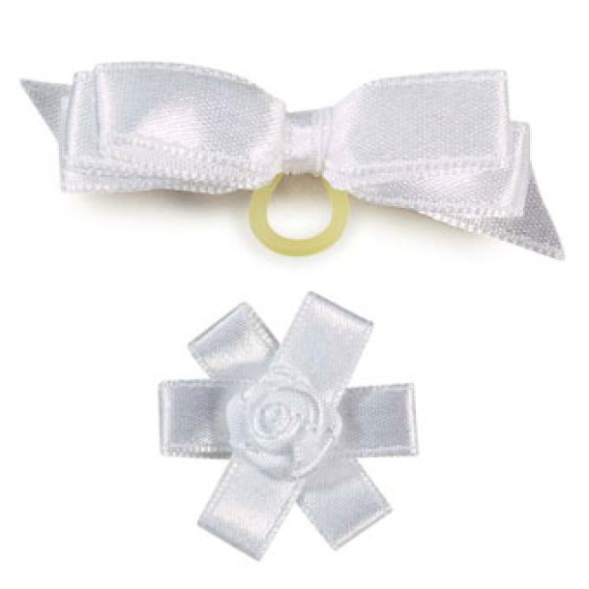 Hunde-Haargummi-Set Miss Dotty weiss