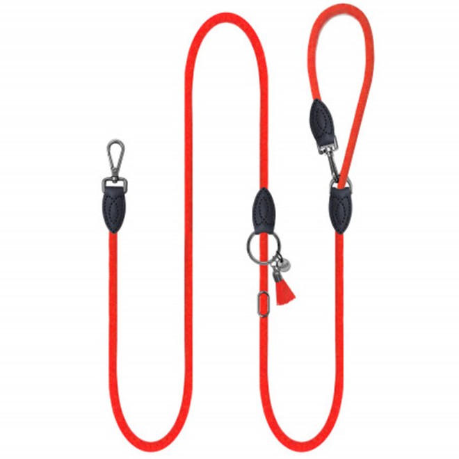 Milk & Pepper Multifunktionsleine KAYA Orange mit Quaste