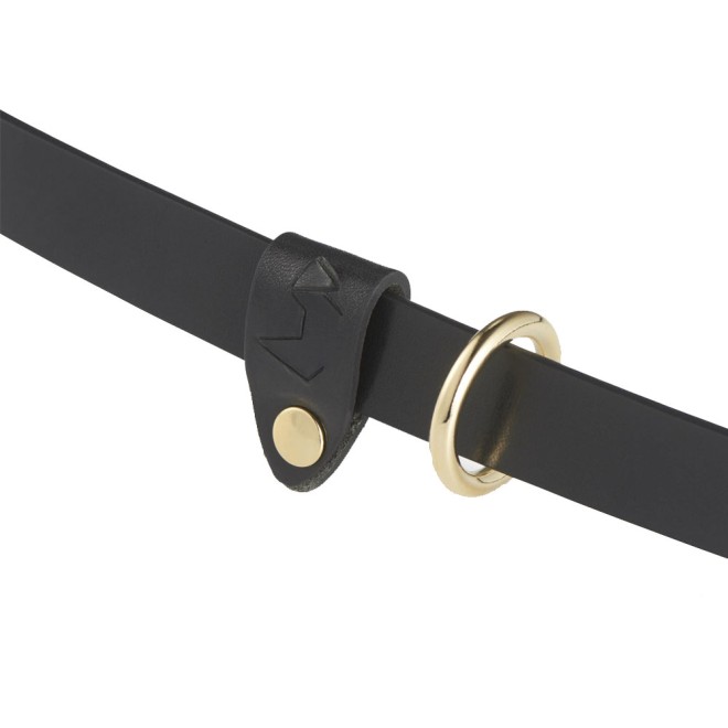 Multifunktionslederleine Infinity schwarz