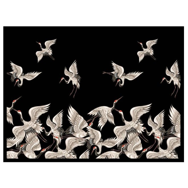 Napfunterlage KRANICHE DES GLÜCKS maschinenwaschbar