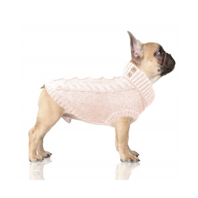 Hundepullover IRVIN rose mit Strickmuster