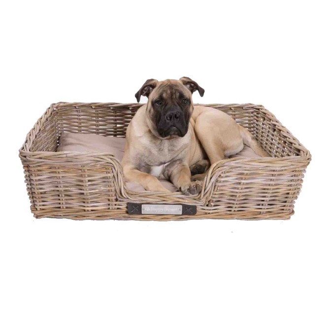 Happy House eckiger Rattan-Hundekorb 80 x 60 cm