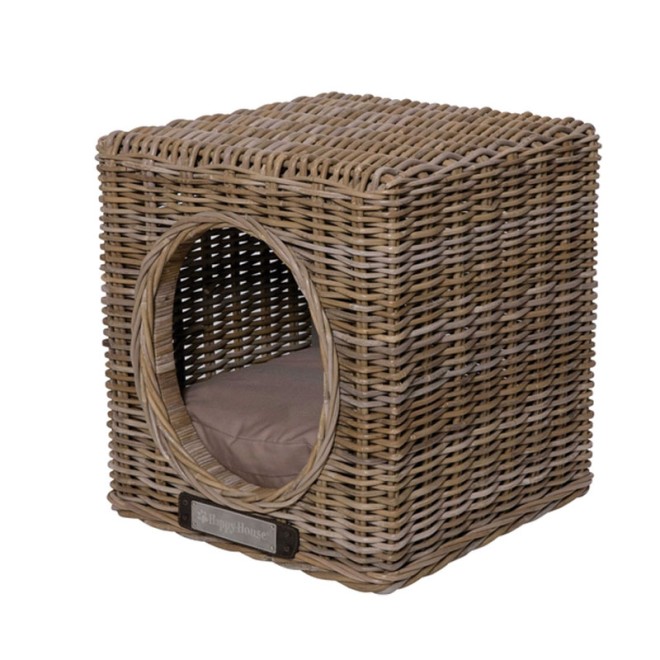 Rattan-Kuschelhöhle CUBE für Hunde und Katzen