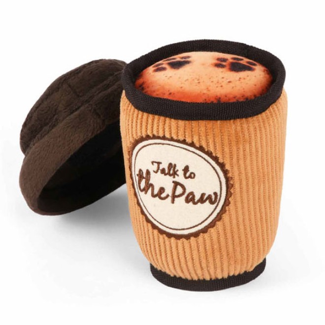 Robustes Hundespielzeug Coffee to Go mit abnehmbaren Deckel