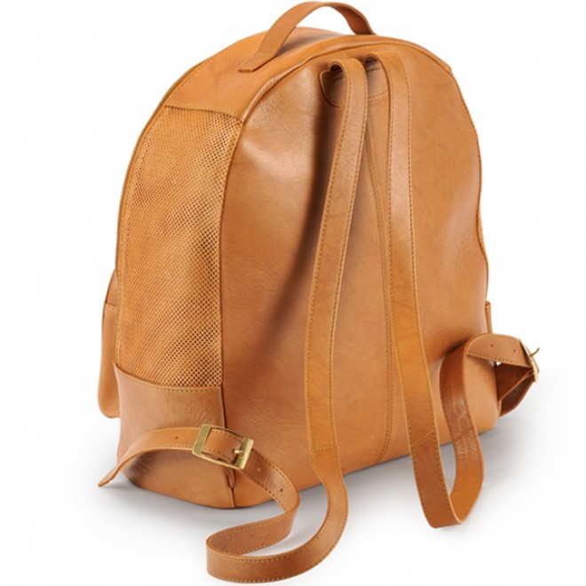 KINGGOS Designer-Rucksack aus Leder für Hunde AIDA Camel