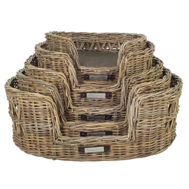 Runder Rattan-Hundekorb mit Outdoor-Kissen