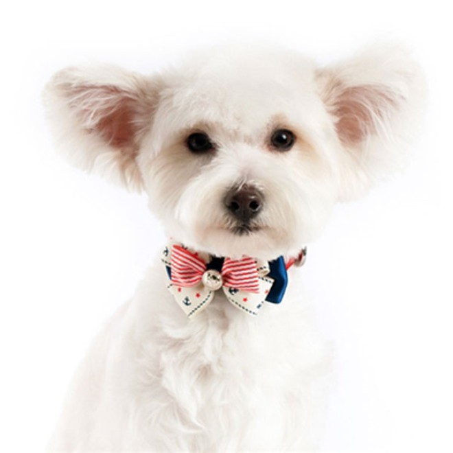 Halsbandverzierung Schleife Marine-Look