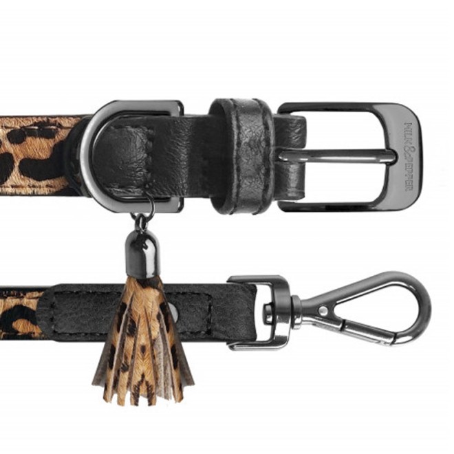 Milk & Pepper Fell-Hundehalsband OCELOT mit Quaste