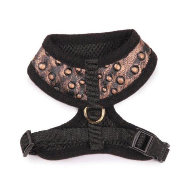Softbrustgeschirr für Hunde Nietenoptik Kupfer