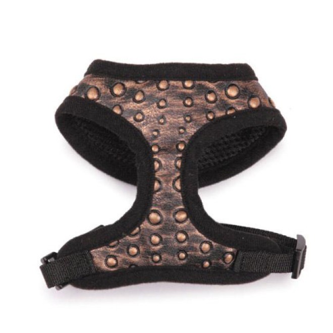 Softbrustgeschirr für Hunde Nietenoptik Kupfer