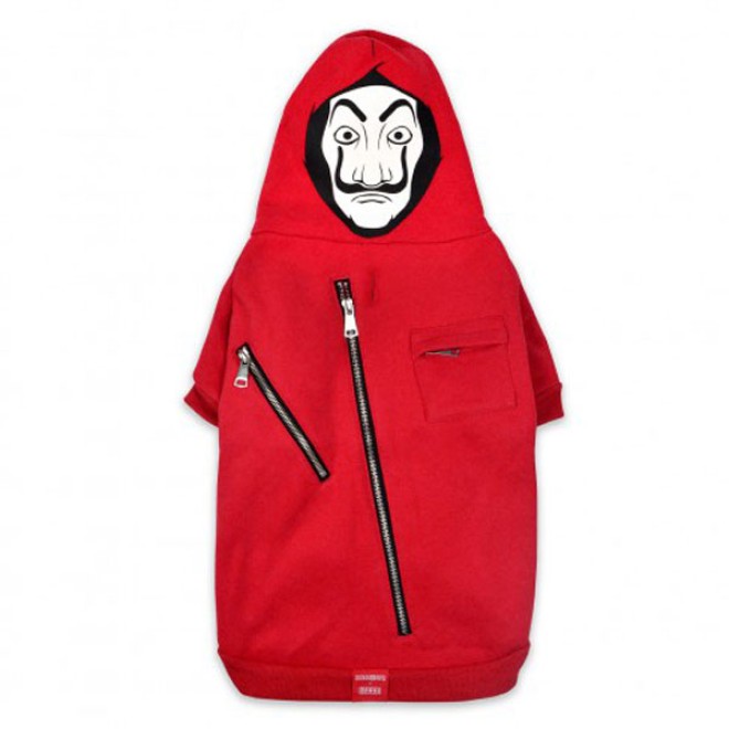 Hundesweatshirt Haus des Geldes Dali-Maske