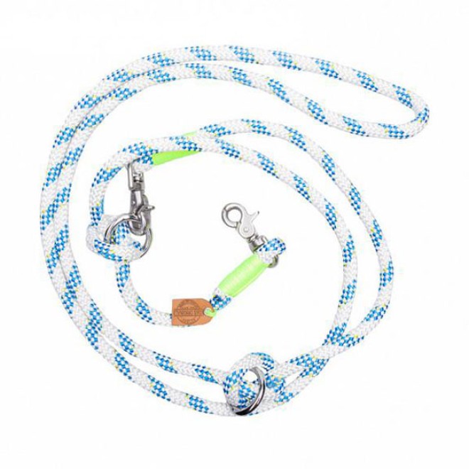 Tauwerk Hundeleine blau-weiss City