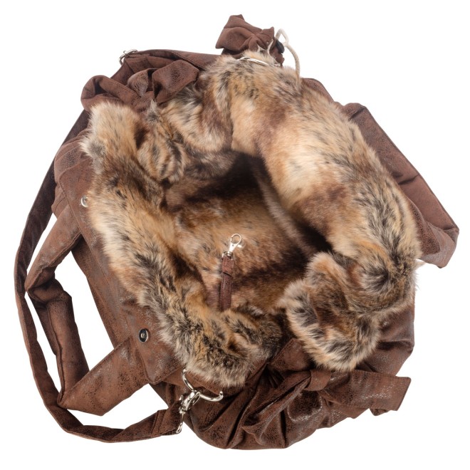 TG&L Hundetasche Bellagio Vintage braun Chinchilla Webpelz braun