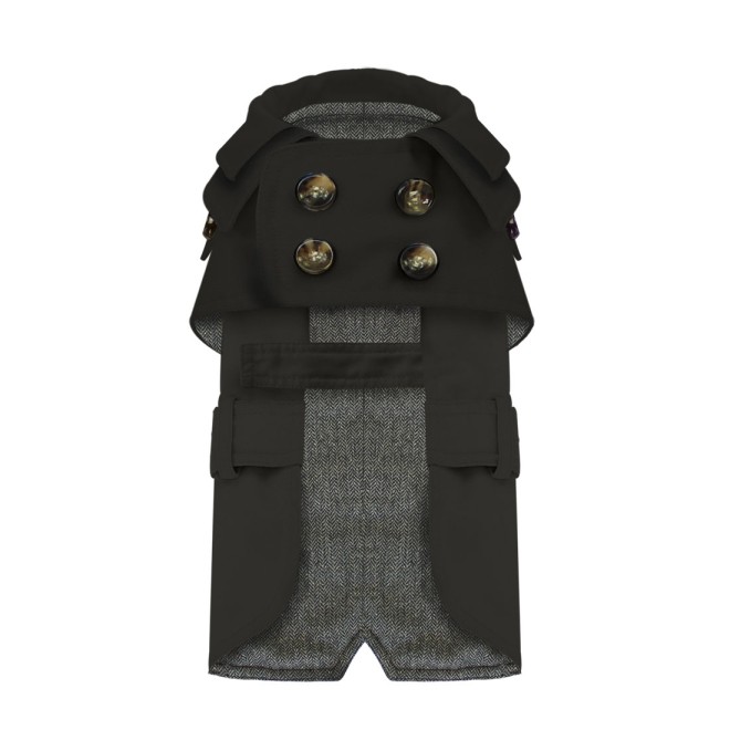 Hunde-Trenchcoat Black Wings für kleine Hunderassen