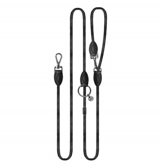 Milk & Pepper Umhängeleine NELSON für Hunde schwarz