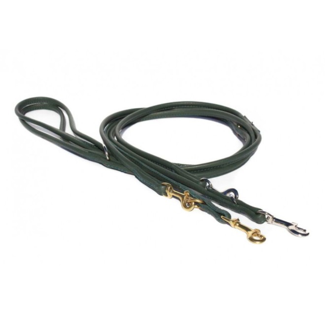 Verstellbare Rundleine Nappaleder grün 6 mm