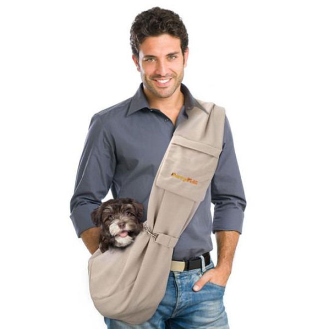 Seitentragetasche Pet Sling für Hunde sand