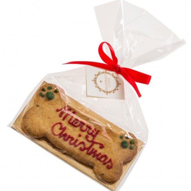 Weihnachts-Hundekeks in Knochenform MERRY CHRISTMAS