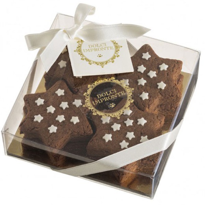 Winterliche Hundekeks-Sterne in Geschenkbox