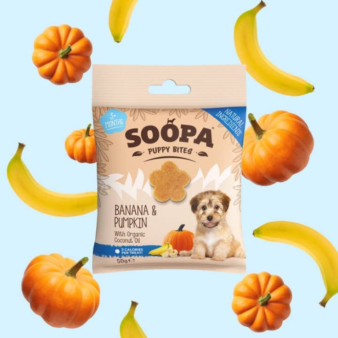 Welpenkekse SOOPA Puppy Bites Banane und Kürbis
