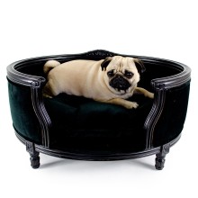 Barock-Hundesofa Louis XVI George schwarz in 2 Größen