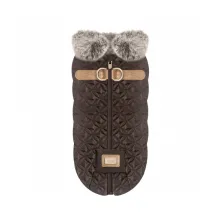 Daunenjacke BERYL braun mit abnehmbaren Kragen von Milk & Pepper