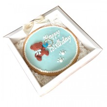 Hunde-Geburtstagstorte Happy Birthday rosa & hellblau 380 g