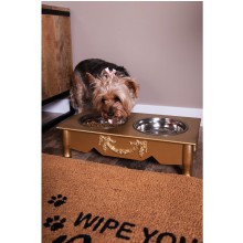 Doppel-Futternapf für Hunde im Landhausstil gold