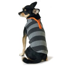 Fleece-Hundepullover grau/orange mit Zipper - neue Kollektion aus NYC