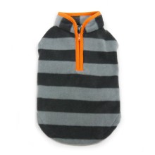 Fleece-Hundepullover grau/orange mit Zipper - neue Kollektion aus NYC