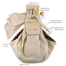 Seitentragetasche Pet Sling für Hunde sand