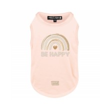 Rosa Hunde-T-Shirt AZUMI BE HAPPY