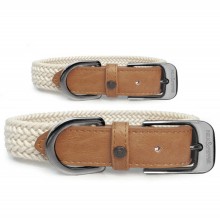 Milk & Pepper Hundehalsband in Flechtoptik EDWARD off-white