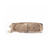 Hundehalsband Trafalgar beige mit goldener Kette