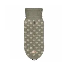 Hundepullover ALICE khaki mit Herzen