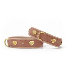 Leder-Hundehalsband HERZILEIN Altrosa
