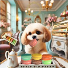 Macarons mit Vanillecreme gefüllte Hundekekse 6 Stück