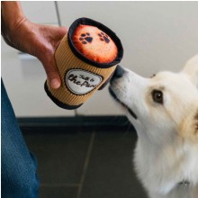 Robustes Hundespielzeug Coffee to Go mit abnehmbaren Deckel