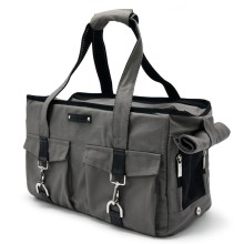 Edle Canvas-Hundetasche NYC-Style charcoal in 2 Größen