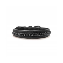 Hundehalsband Trafalgar black mit schwarzer Kette